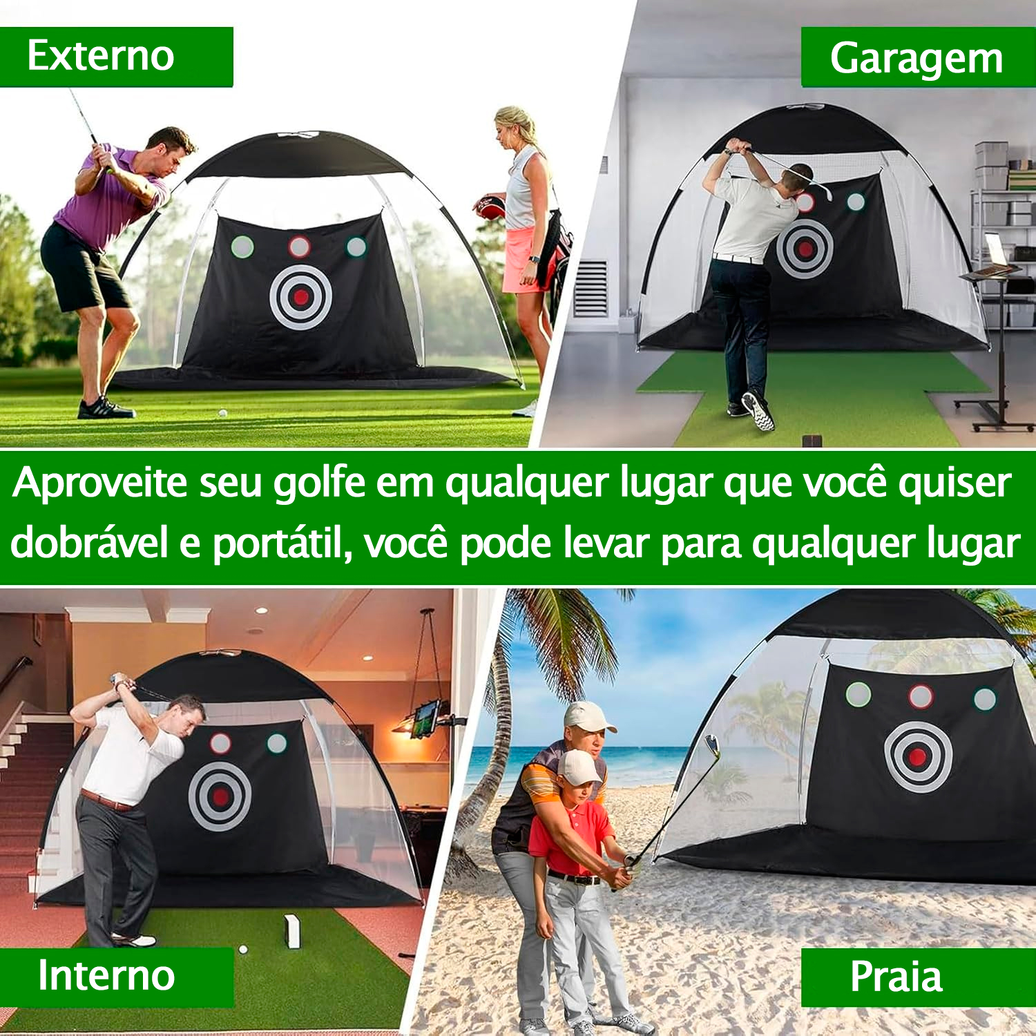 Rede De Golfe Dobrável Portátil Indoor Outdoor - Imagem 3
